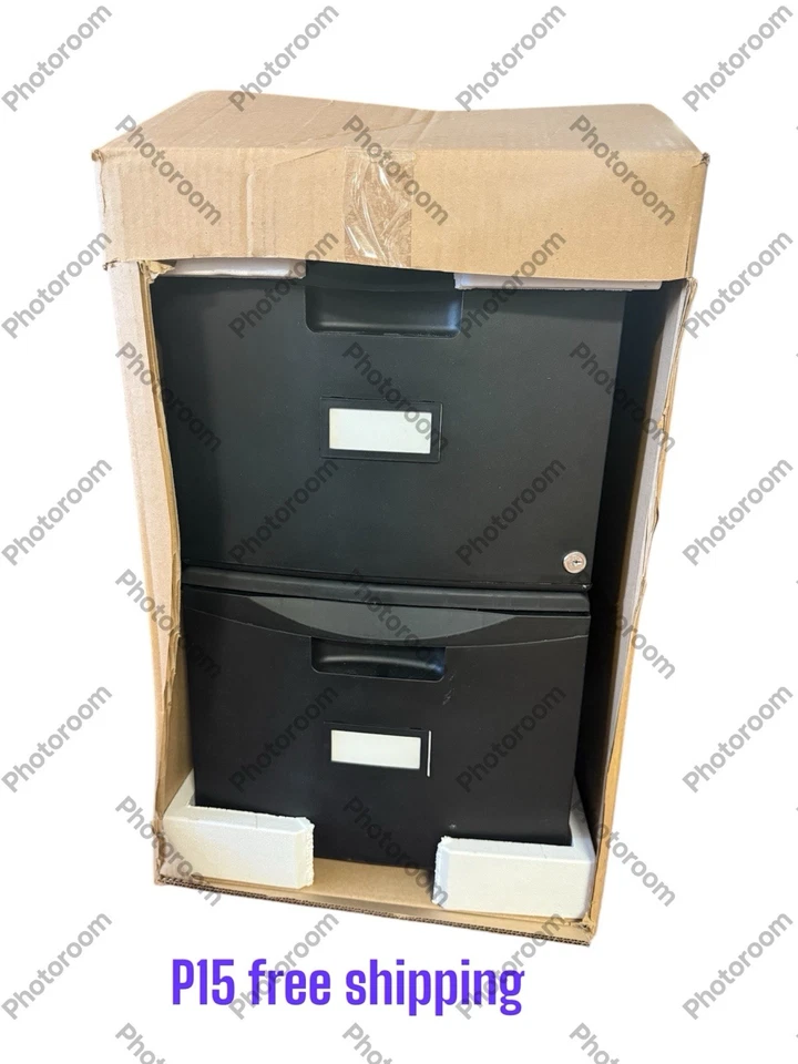 Archivador móvil Storex de dos cajones 14-3/4w x 18-1/4d x 26h negro 61312B01C - Imagen 1 de 1