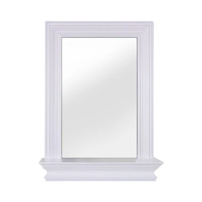 Teamson Home Stratford Wooden Wall Mirror with Storage Shelf, White - Image 1 of 4