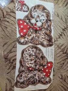 Vintage Dog Fabric Panel To Make Stuffed Toy Pillow - Picture 1 of 3
