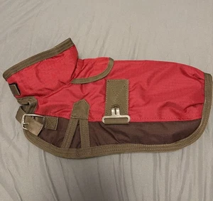 Outdoor Dog Small Weatherproof Jacket Blanket Red  & Brown NWOT Dog Outfit - Picture 1 of 7