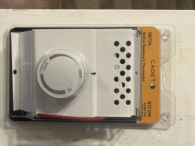 Cadet Built-In Baseboard Thermostat Double Pole BTF2W 08734 ~ New Factory Sealed - Image 1 of 2