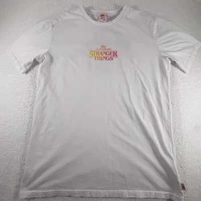 Quiksilver Stranger Things T Shirt Mens White L Double Sided Colorful Tee - Image 1 of 4