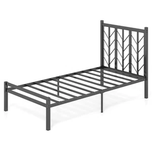 Twin Size Platform Bed w/ Headboard 11.5” Under Bed Storage Easy Assembly - Picture 1 of 10