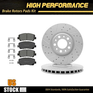 Front Drilled Disc Brake Rotors + Ceramic Pads For Chrysler 200 Dodge Dart - Bild 1 von 7
