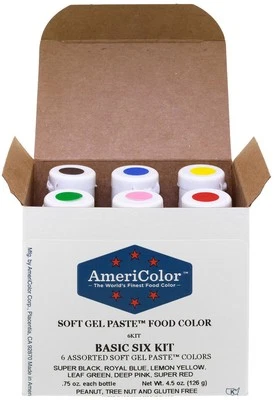 AmeriColor Basic Six Kit Soft Gel Paste Food Color, 0.75 Ounce, 6 Pack Kit - Image 1 of 4