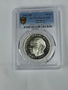 1961 HUNGARY Music OPERA Bela Bartok Proof Silver 50 Forint - PCGS PR66 CAM - Picture 1 of 4