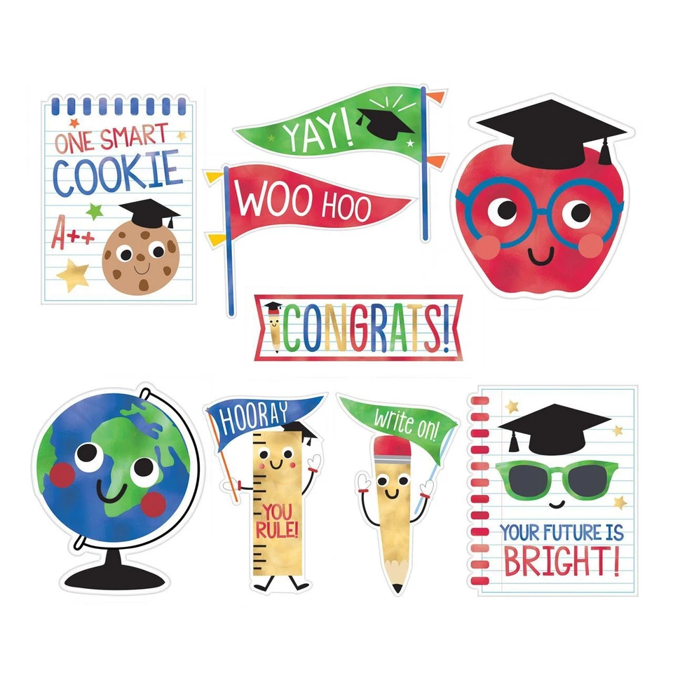 Elementary School Graduation 9 ct Cut Outs Classroom Party Decoration - Image 1 of 1