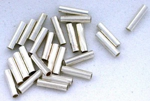 SIXTEEN 6mm x 1.5mm 6x1.5 PURE .925 STERLING SILVER LIQUID TUBE BEADS EBS7023 - Picture 1 of 1