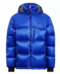 Polo Ralph Lauren Sportsmen Hooded Down Puffer Jacket Sapphire Star Men's Size S - Picture 1 of 12