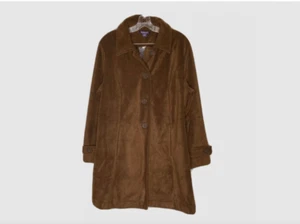 Roaman’s Brown Fleece Mid Length Jacket 14/16 New - Picture 1 of 4