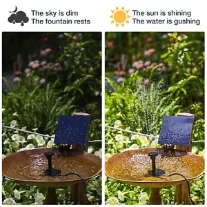 Solar Water Pump,DIY Solar Fountain Kit with 6 Nozzle and 9.8ft Power Cord,2 Pcs - Picture 1 of 7