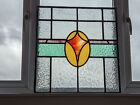Renovated Decorative  Early Art Deco Stained Glass Panel