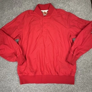 Columbia 80s Vintage Mens Large 1/4 Snap Red Pullover Jacket Windbreaker Nylon - Picture 1 of 14