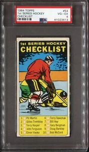 1964-65 Topps Hockey #54 1st Series Checklist – Unmarked - PSA 4 VG/Ex  - Picture 1 of 2
