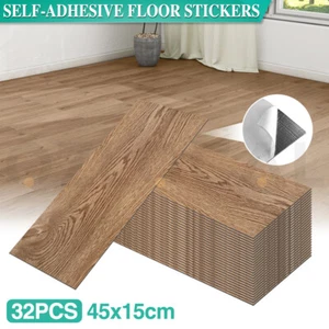 32X Innovative Vinyl Wood Grain Floor Wall Self Adhesive Waterproof Tile Sticker - Picture 1 of 16