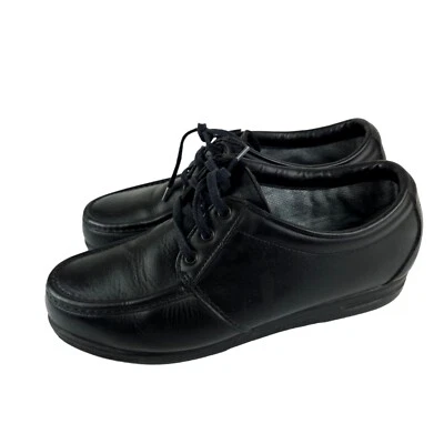 Zapatos de seguridad de trabajo Oxford Red Wing 6604 puntera de acero negro HECHOS EN EE. UU. Talla 10 EE Foto 1 de 4