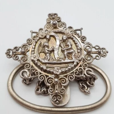 Antico 800 Argento Portachiavi/Catena Chiave - Costume Tradizionale - (204) - Immagine 1 di 4