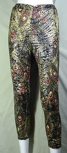 NWT Pumpers Brown Sparkle Spandex Capri Yoga Pants/Tights  Adult L or XL - Picture 1 of 2