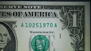 2021 Series $1 Dollar Birthday Note Oct. 25, 1970 A10251970A Great Shape! - Picture 1 of 7