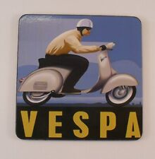 NEW Set of 6 Retro VESPA SCOOTER Drink Coasters Mats Wooden Cork GS Scooter