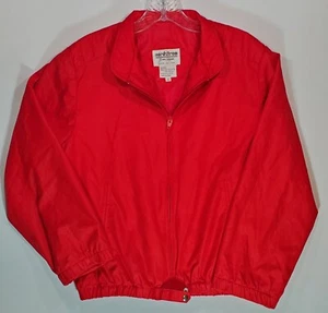 Nordstrom Town Square Vintage Red Polyster Jacket Sz 14 - Picture 1 of 5