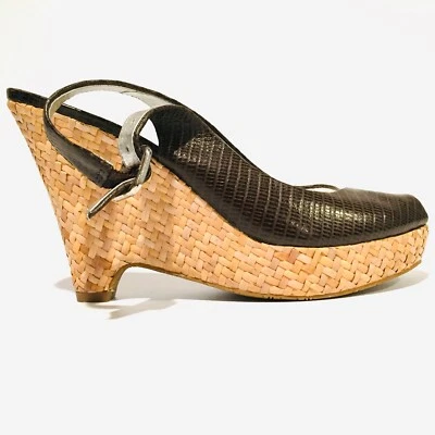 Banana Republic Marrón Alpargatas Cuña Punta abierta Sandalias Mujer Talla 8.5 Foto 1 de 4