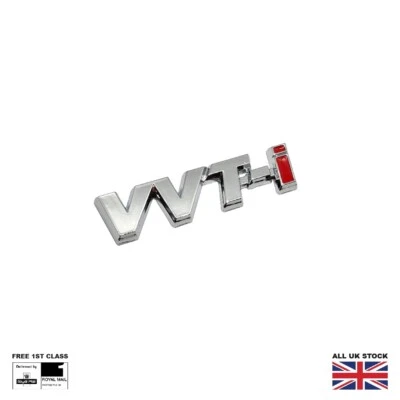 VVT-i Chrome Boot Badge Emblem Corolla Yaris Rav4 Wing - Image 1 of 4