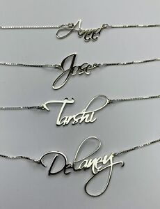 Handwriting Personalised Cursive Name Necklace 925 Sterling Silver ( Any Name )