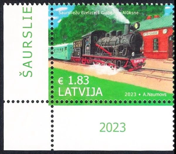 Letonia 2023 (17) Barranco ferroviario calibre estrecho - Aluksne 120 años (esquina) Foto 1 de 1