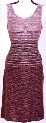 ST.JOHN Womens Knit Tweed Red Pink Ombre Dress Sz 14 - Image 1 of 3