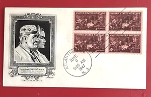 THE DOCTOR FDC SC#949 1947 100TH ANNIV. AMA ARTMASTER CACHET BLOCK OF 4 UA - Picture 1 of 1