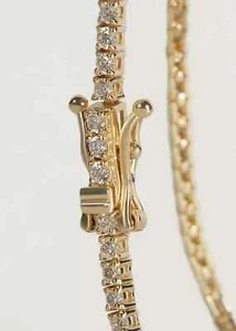 Huge 11.5 Ct TW Round Cut Natural Diamond Tennis Necklace 14K Yellow Gold 24" - Picture 1 of 3