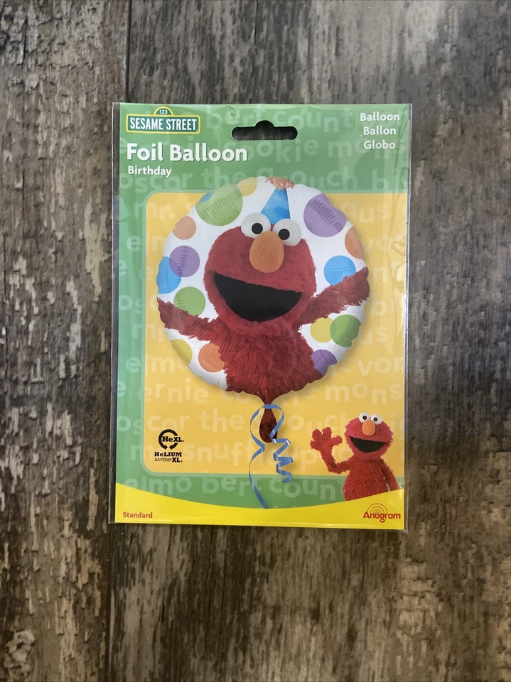 Globo de aluminio de cumpleaños Sesame Street de 17 pulgadas con forma redonda Elmo nuevo en paquete Foto 1 de 3