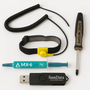 PC Reparatur Set: Windows 11 USB Boot Drive + MX-6 Paste + ESD Strap + Schraubendreher - Bild 1 von 1