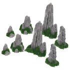  8 Pcs Resin Simulated Rockery Ornaments Bonsai Mountain Figurine Mini Mold