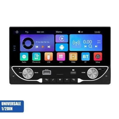 AUTORADIO 6.8" 1/2DIN STEREO AUTO CARPLAY ANDROID AUTO BLUETOOTH RADIO FM USB - Immagine 1 di 4