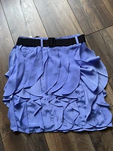Reiss lilac blue Vintage Ruffle Skirt - Size Uk 4 - brand new with tags rrp £89 - Picture 1 of 15