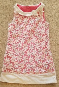 Gymboree Girls A-Line Floral, Coral Dress, Size 6 - Picture 1 of 2