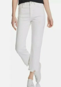 DL1961 Womens Jerry Vintage Denim High-Rise Straight Cropped Jeans Size 32 White - Picture 1 of 2