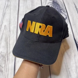 Vintage NRA Hat Ball Cap Black Yellow Adjustable National Rifle Association Maga - Picture 1 of 6