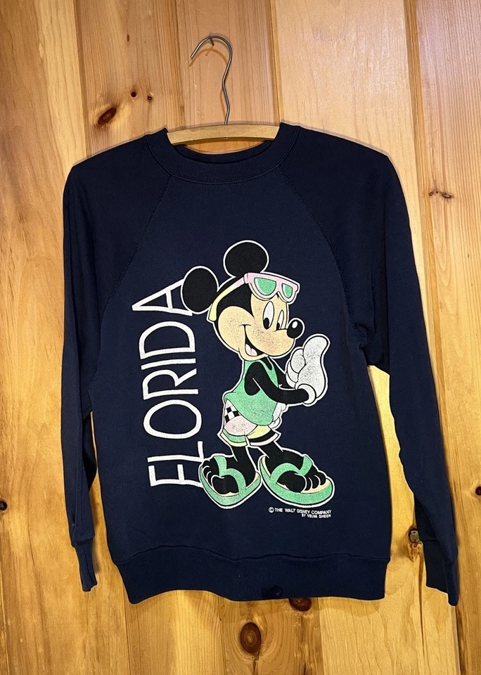 VTG 80s/90s Disney Velva Sheen Sweatshirt WDW Mickey Florida Raglan - Image 1 of 4