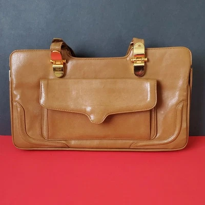 Vintage Zenith Leather Purse Honey Brown Hand Made 15" x 10" x 5" - Image 1 of 4