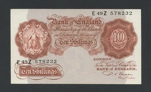 BANK OF ENGLAND 10 shillings note 1950 Beale E-Z B266 Banknotes - Picture 1 of 2