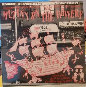 MUTINY ON THE BOWERY PUNK COMP LP LIVE CBGB MYSTIC ADRENALIN O.D. SEIZURE 1988 - Picture 1 of 2