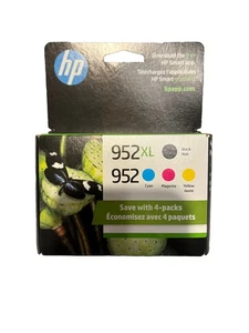 HP OEM 952XL/952 Wysoka wydajność 4-pak czarny i cyjan, purpurowy, żółty atrament *EXP 03/2027 - Zdjęcie 1 z 3