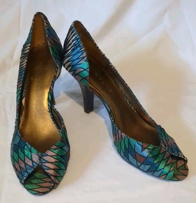 Tacones de salón Bandolino para mujer talla 7,5 M seda peep toe  Foto 1 de 4