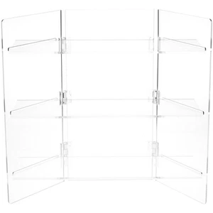 Pantalla plegable portátil de acrílico transparente Plymor de 3 estantes, 20" de alto x 20" de ancho x 9,5" de profundidad - Imagen 1 de 1
