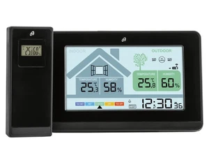 AURIOL Funk-WetterstationUhr Datum mit Lüftungsempfehlung Funkuhr Schimmelalarm - Bild 1 von 2