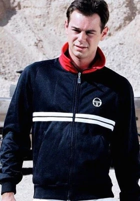 Camiseta deportiva de tenis Sergio Tacchini Danny Dyer - Dallas John Mcenroe azul marino - PVP £80 Foto 1 de 3