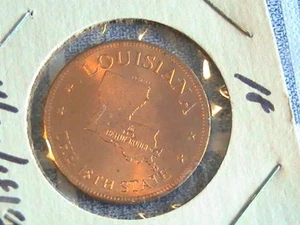 MEDALLA LUISIANA EL 18º ESTADO EL ESTADO PELÍCANO ADMITIDO 30 DE ABRIL DE 1812 - Imagen 1 de 4
